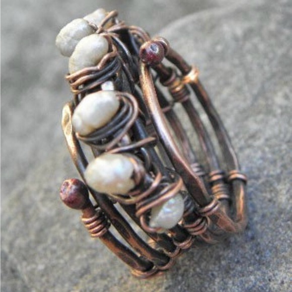 Pearl copper ring (size 7) - Picture 4 of 4